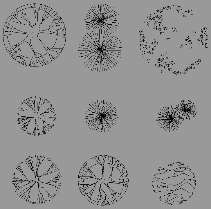 Bloque Autocad Vista de Arboles en Planta